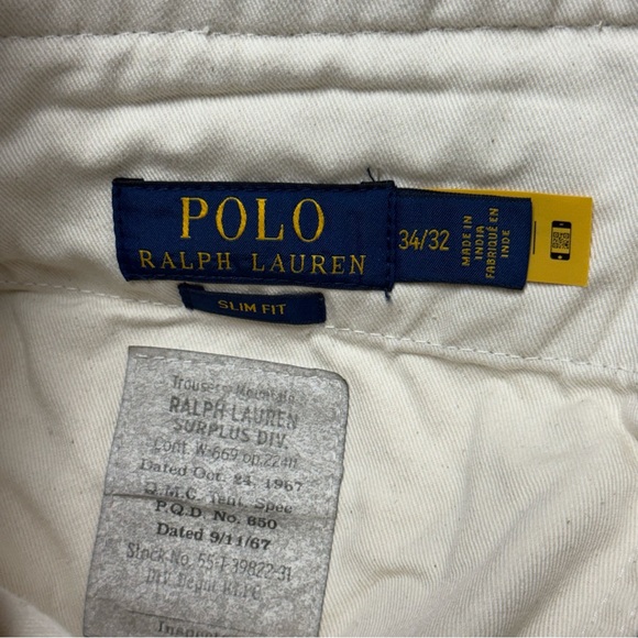 Polo Ralph Lauren Surplus Utility Slim Fit Canvas Cargo Pants Mens 34x32 Beige - Picture 6 of 11